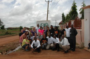 A large group of peopleCare and MEDA team members in Ghana
