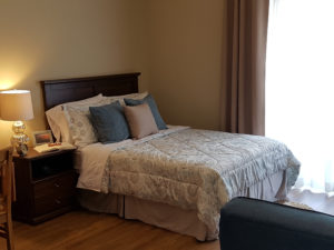Bedroom in a suite at Oakcrossing Retirement Living