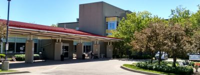 Exterior shot of AR Goudie Long-Term Care Home in Kitchener, Ontario