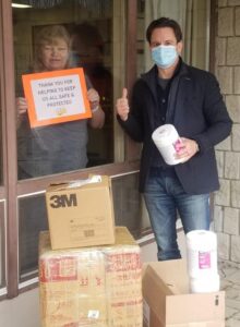 peopleCare CEO dropping off PPE and supplies to long-term care home