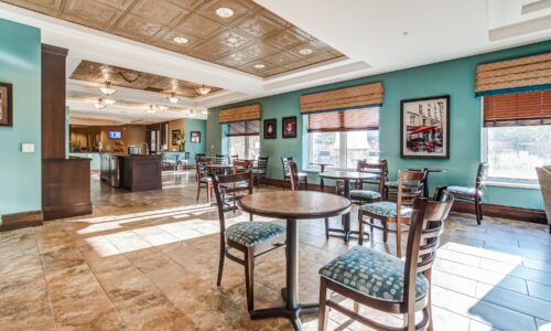 Cafe and seating area at Oakcrossing Retirement Living