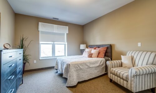 Bedroom in suite at Oakcrossing Retirement Living