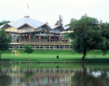 Festival theatre in Stratford, Ontario by the river