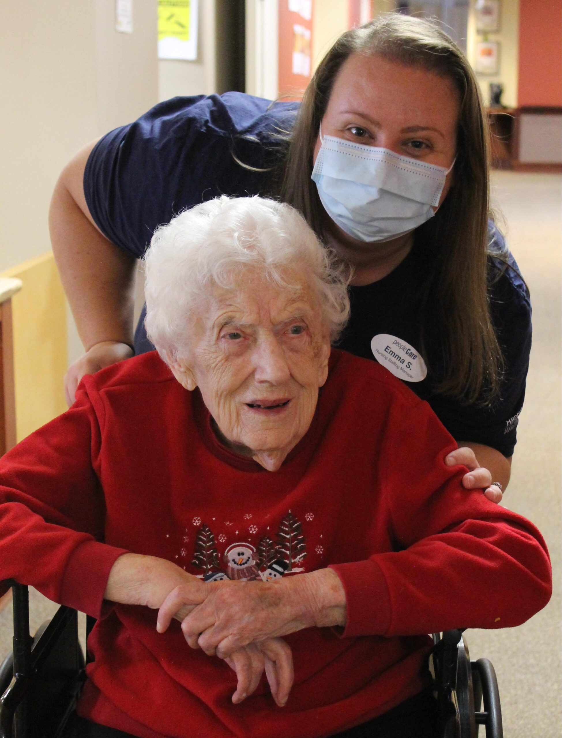 peopleCare team member Emma with AR Goudie resident
