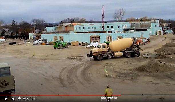 Still from Meaford LTC construction timelapse video on YouTube