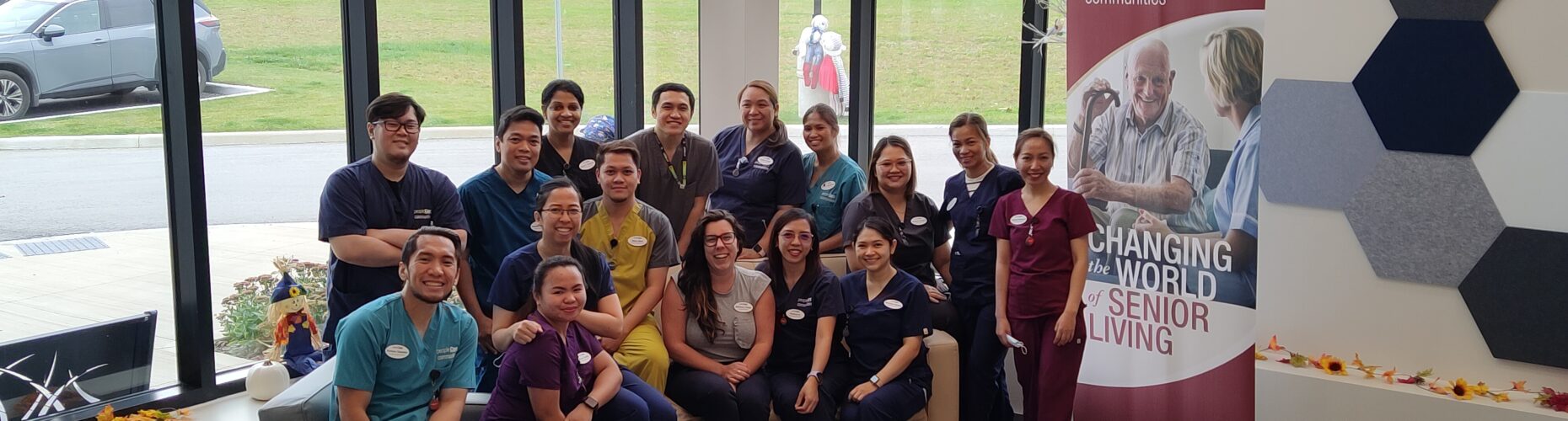 Group of young Internationally Educated Nurses at peopleCare Meaford Long-Term Care Home