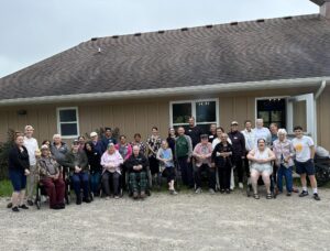 Residents and staff on last day of camping retreat