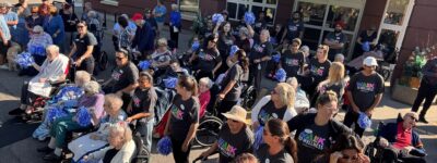 Group of people outside for a walk